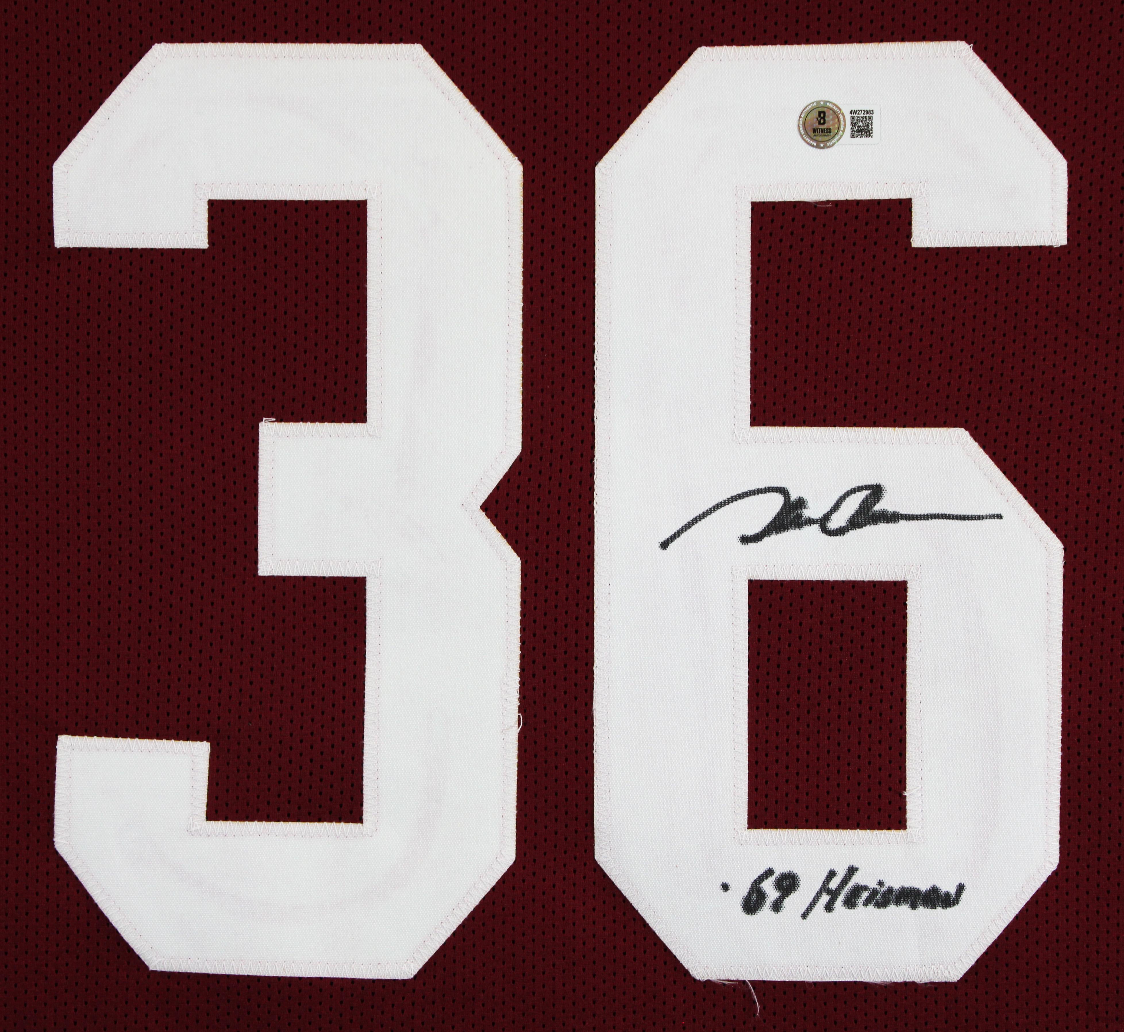 Steve Owens Signed Jersey Inscribed "69 Heisman" (Beckett) at PristineAuction.com Steve Owens Signed Jersey Inscribed "69 Heisman" (Beckett) at PristineAuction.com