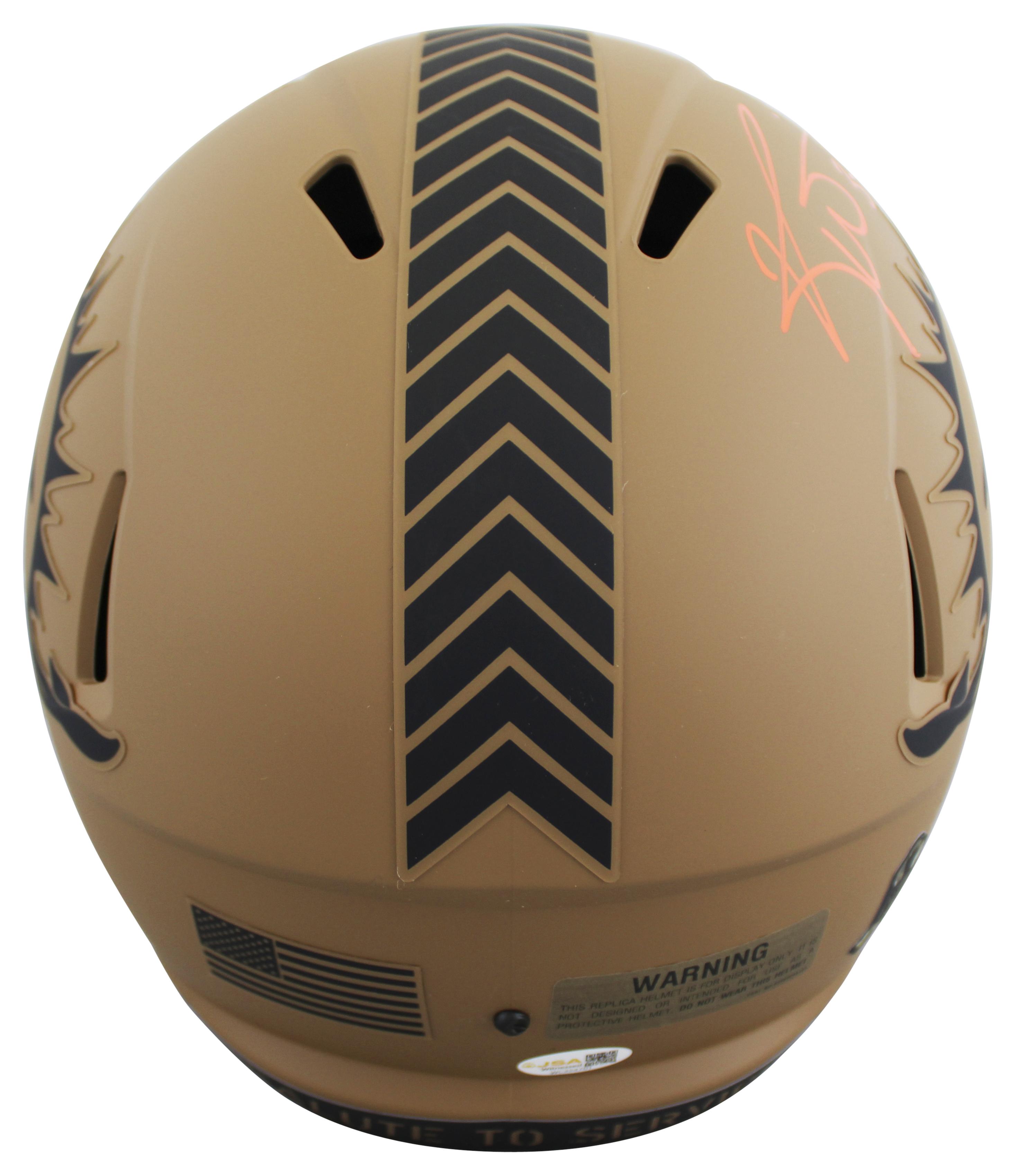 Ricky Williams Signed Dolphins Full-Size Salute To Service Alternate Speed Helmet Inscribed "Smoke Weed Every Day!" (Beckett) at PristineAuction.com Ricky Williams Signed Dolphins Full-Size Salute To Service Alternate Speed Helmet Inscribed "Smoke Weed Every Day!" (Beckett) at PristineAuction.com