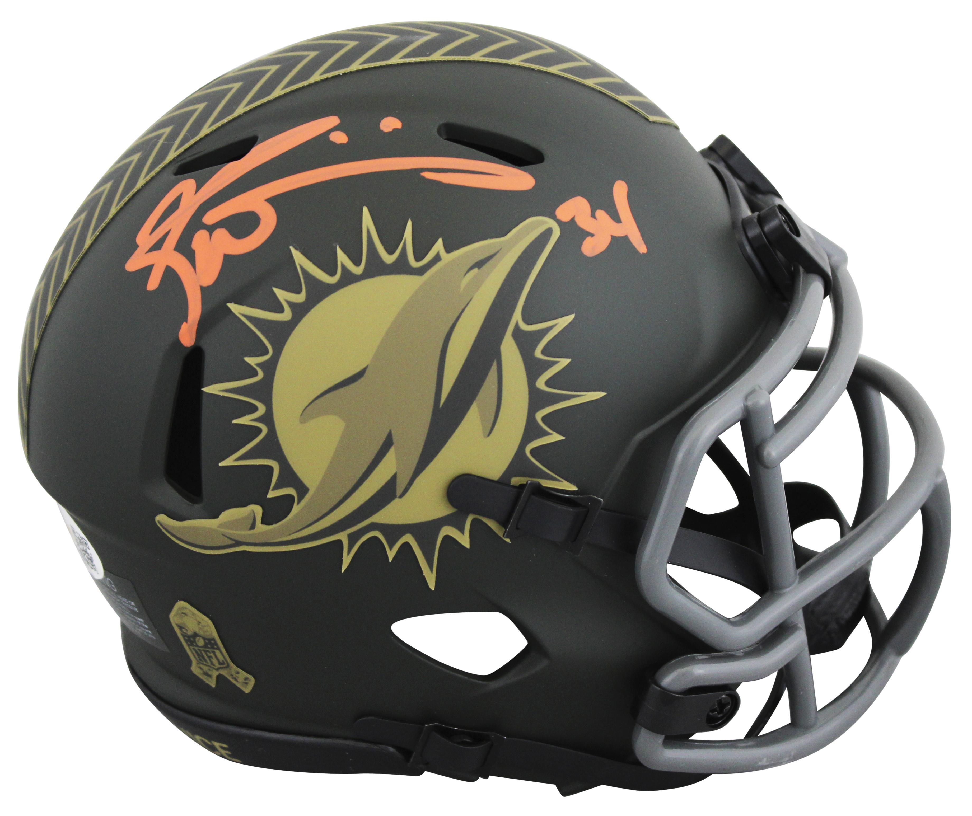 Ricky Williams Signed Dolphins Salute To Service Alternate Speed Mini Helmet (JSA) at PristineAuction.com Ricky Williams Signed Dolphins Salute To Service Alternate Speed Mini Helmet (JSA) at PristineAuction.com