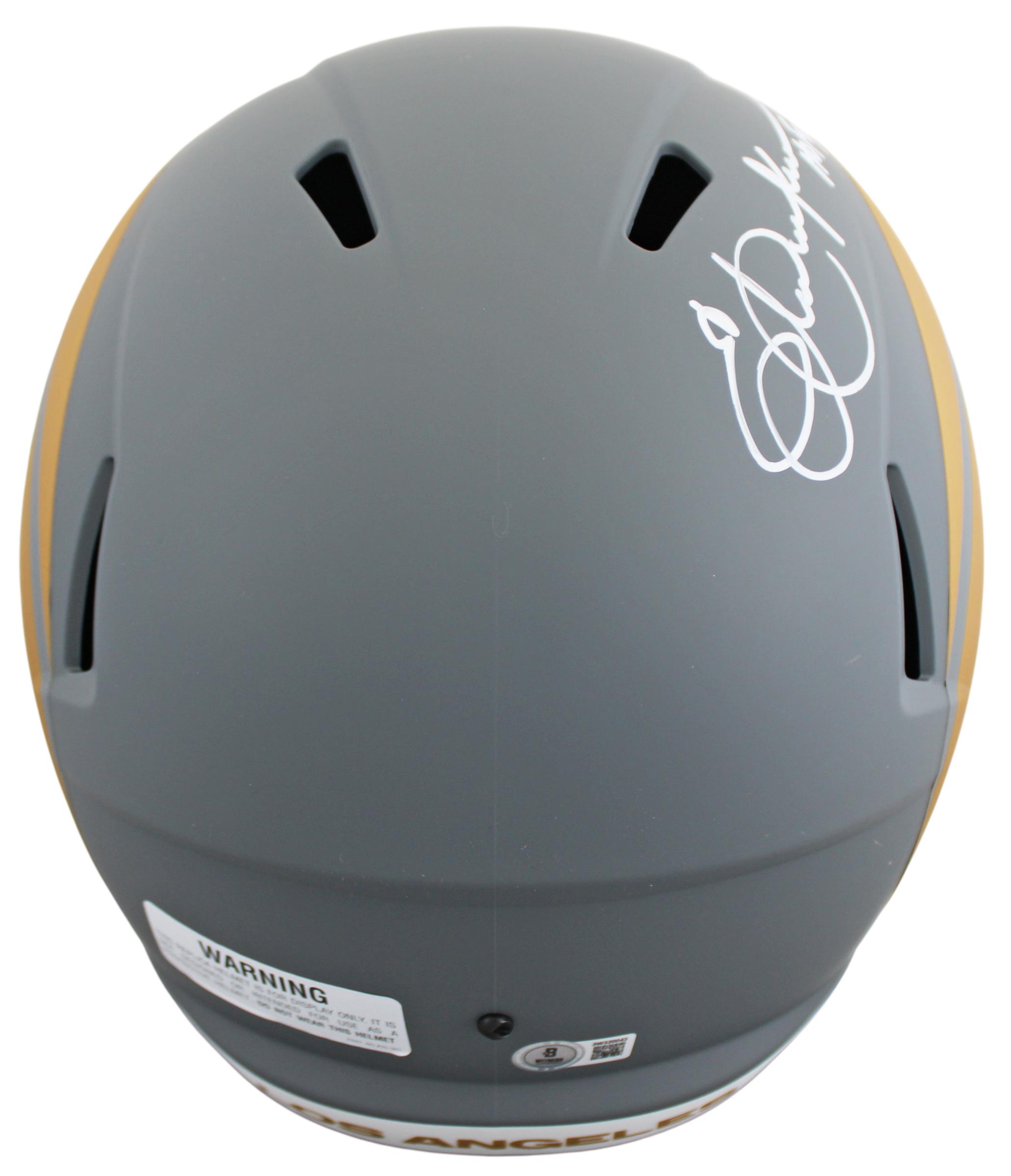 Eric Dickerson Signed Rams Slate Alternate Speed Helmet Inscribed "HOF 99" (Beckett) at PristineAuction.com Eric Dickerson Signed Rams Slate Alternate Speed Helmet Inscribed "HOF 99" (Beckett) at PristineAuction.com