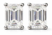2.17 Carats Lab Grown Diamond Stud Earrings D, VS1 | $4,200 Estimated Retail Value (UGL & IGI Certs) | Emerald Cut| Brand New at PristineAuction.com