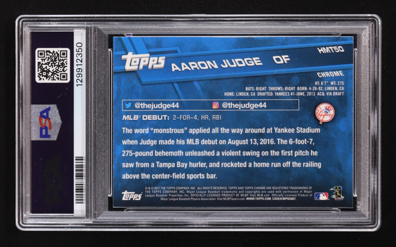 Aaron Judge 2017 Topps Chrome Update RD #HMT50 (PSA 10) at PristineAuction.com Aaron Judge 2017 Topps Chrome Update RD #HMT50 (PSA 10) at PristineAuction.com