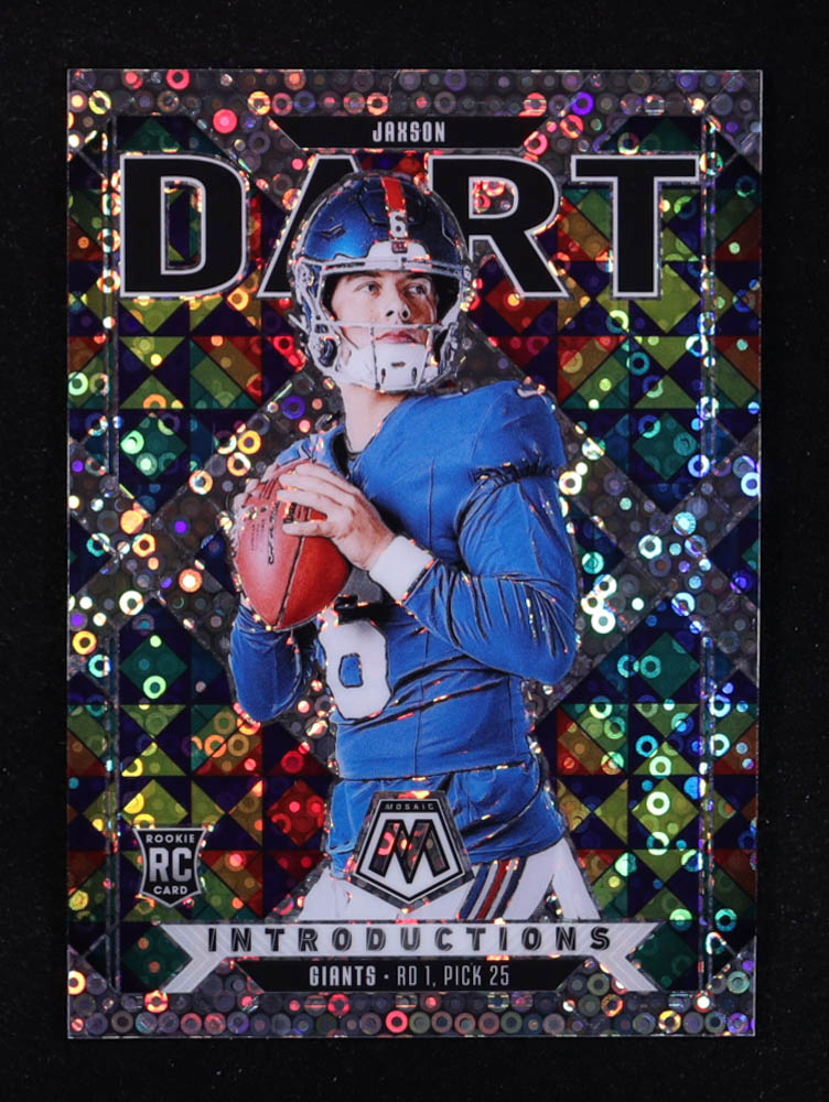 Jaxson Dart 2025 Panini Mosaic Introductions No Huddle Silver #2 RC at PristineAuction.com Jaxson Dart 2025 Panini Mosaic Introductions No Huddle Silver #2 RC at PristineAuction.com