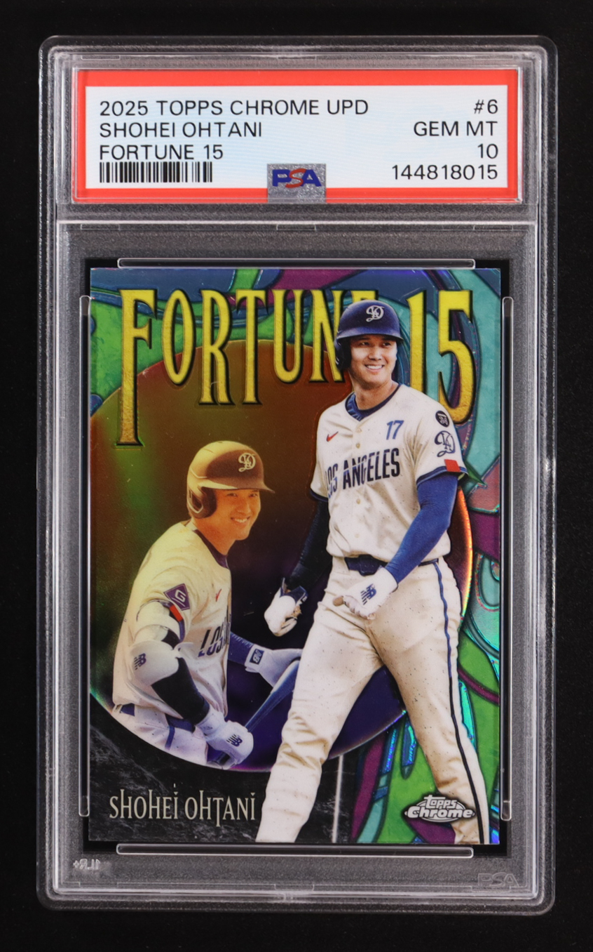 Shohei Ohtani 2025 Topps Chrome Update Fortune 15 #F156 (PSA 10) at PristineAuction.com Shohei Ohtani 2025 Topps Chrome Update Fortune 15 #F156 (PSA 10) at PristineAuction.com