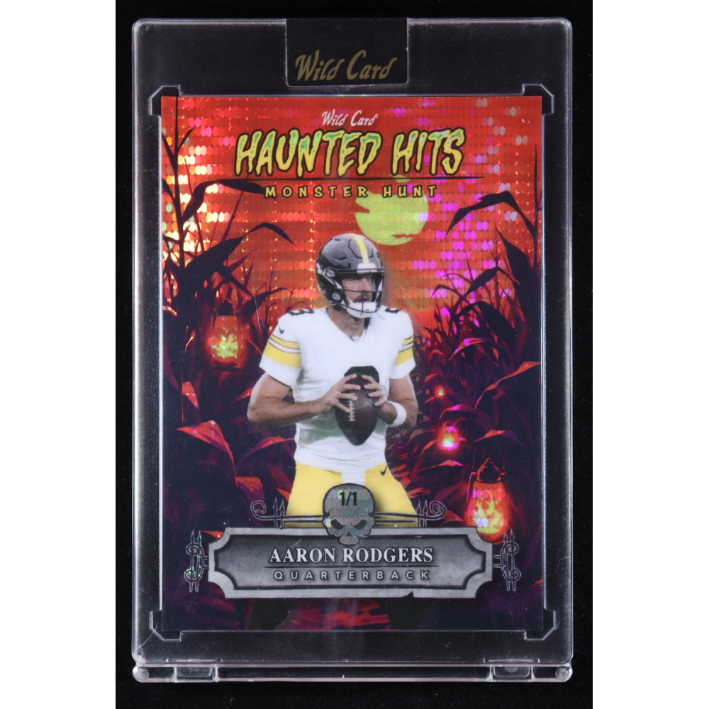 Aaron Rodgers 2025 Wild Card Haunted Hits Monster Hunt Cornfield Pulsar #AR #1/1 at PristineAuction.com