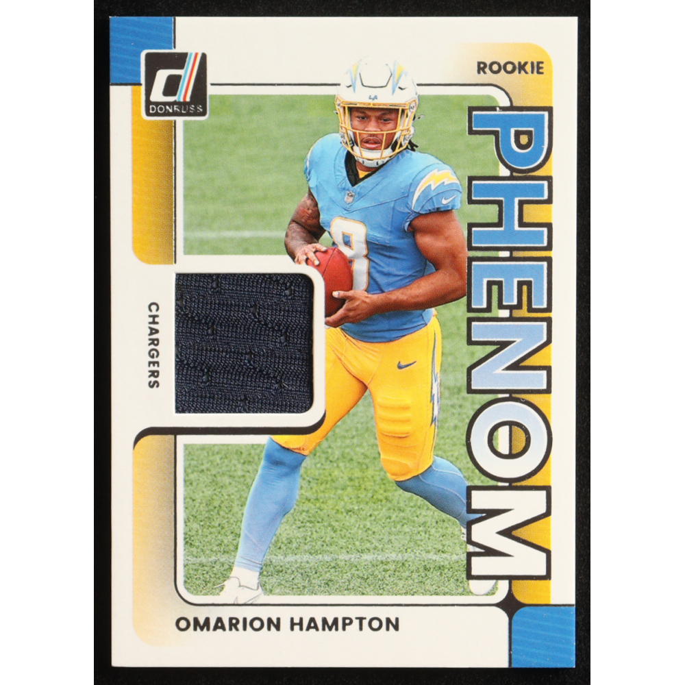 Omarion Hampton 2025 Donruss Rookie Phenom Jerseys #21 RC at PristineAuction.com