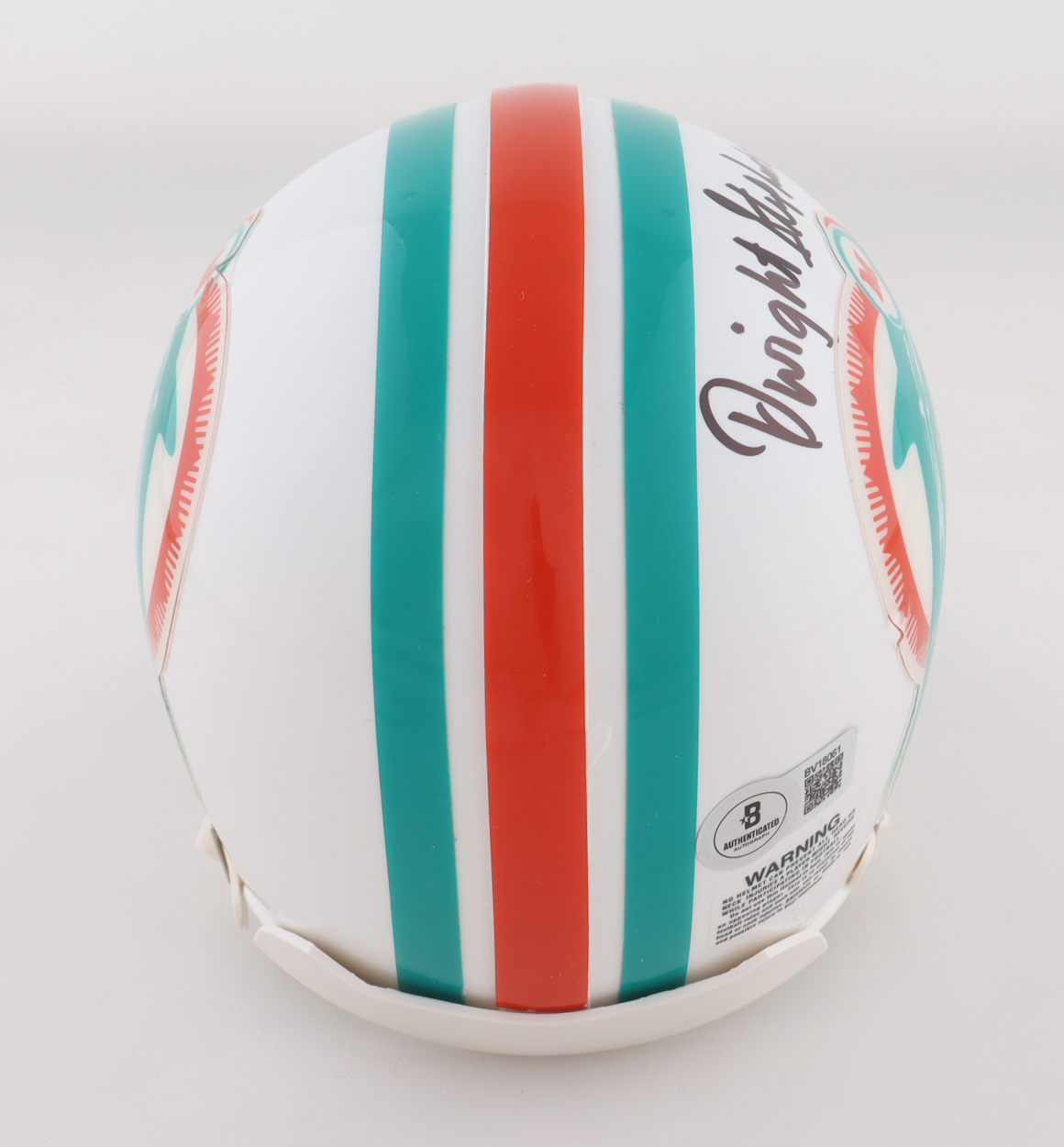 Dwight Stephenson Signed Dolphins Mini Helmet Inscribed "HOF 98" (Beckett) at PristineAuction.com Dwight Stephenson Signed Dolphins Mini Helmet Inscribed "HOF 98" (Beckett) at PristineAuction.com