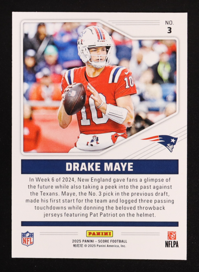 Drake Maye 2025 Score Throwbacks #3 at PristineAuction.com Drake Maye 2025 Score Throwbacks #3 at PristineAuction.com