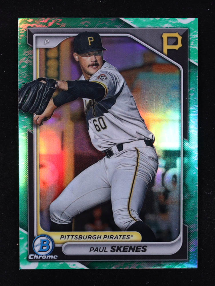 Paul Skenes 2024 Bowman Chrome Prospects Lunar Glow Refractors #BCP125 RC at PristineAuction.com Paul Skenes 2024 Bowman Chrome Prospects Lunar Glow Refractors #BCP125 RC at PristineAuction.com