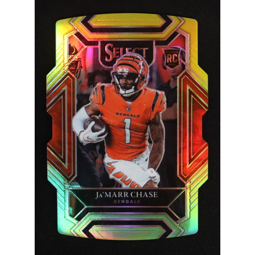 Ja'Marr Chase 2021 Select Prizm Red and Yellow Die Cut #247 RC at PristineAuction.com