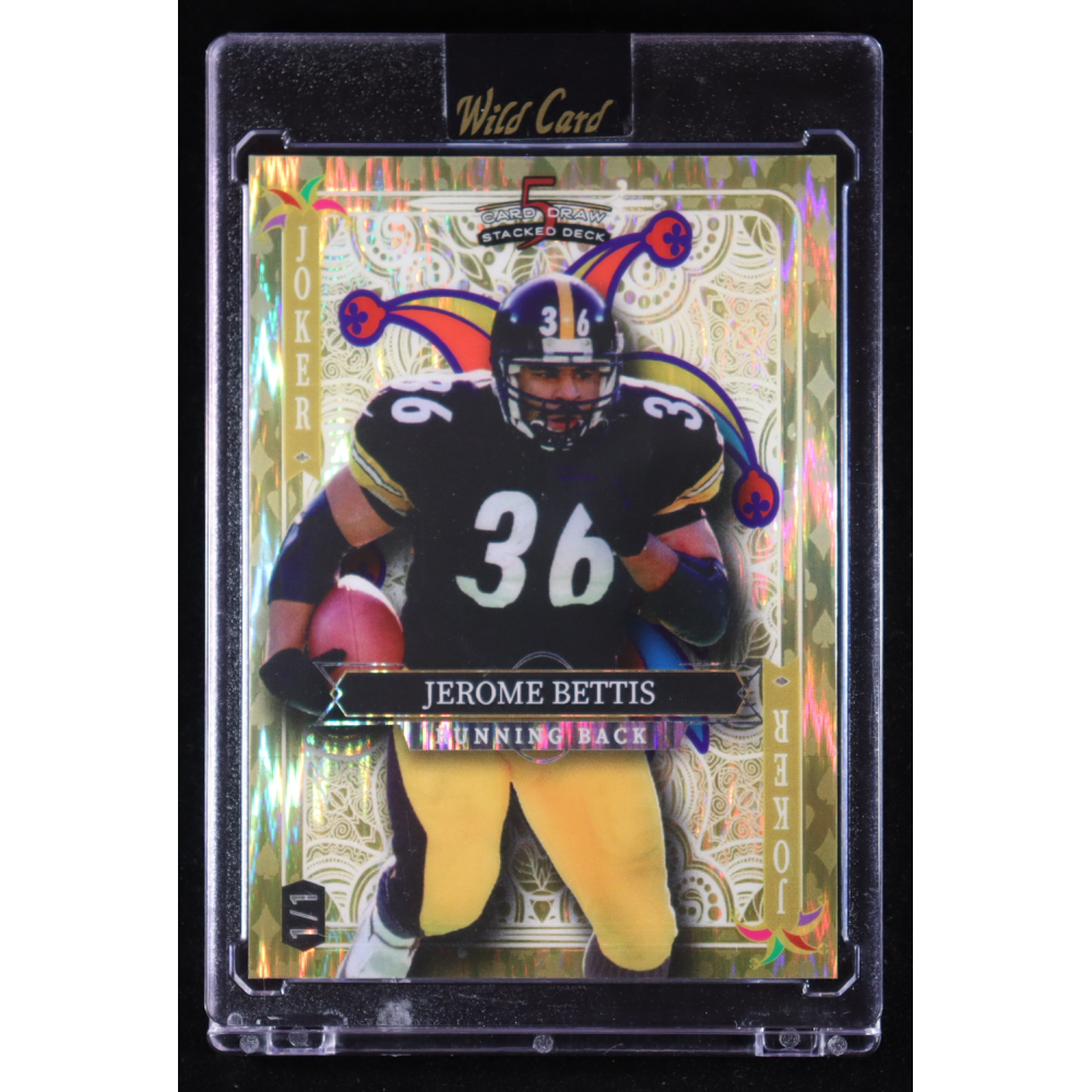 Jerome Bettis 2024 Wild Card 5 Card Draw Joker Gold Shock #JBN #1/1 at PristineAuction.com