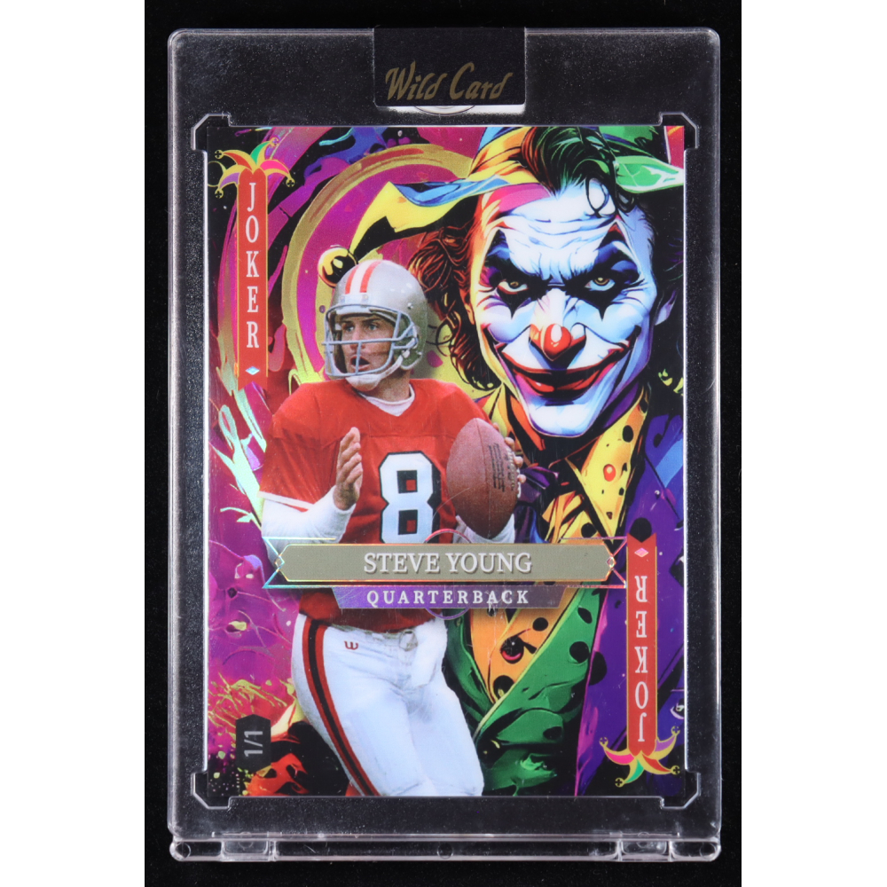 Steve Young 2025 Wild Card Jokers Wild Prismatic Rainbow #SYNF05 #1/1 at PristineAuction.com