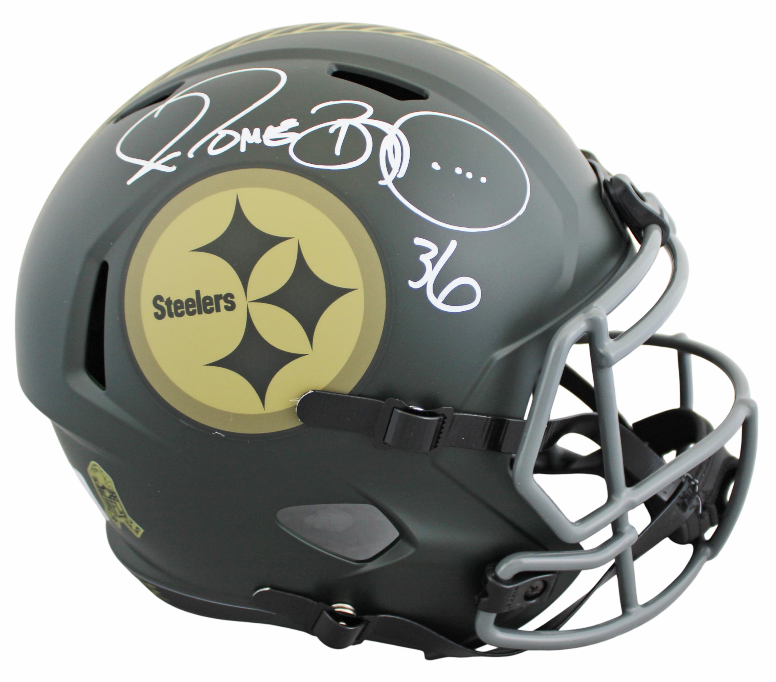Jerome Bettis Signed Steelers Full-Size Salute to Service Alternate Speed Helmet (Beckett) at PristineAuction.com Jerome Bettis Signed Steelers Full-Size Salute to Service Alternate Speed Helmet (Beckett) at PristineAuction.com