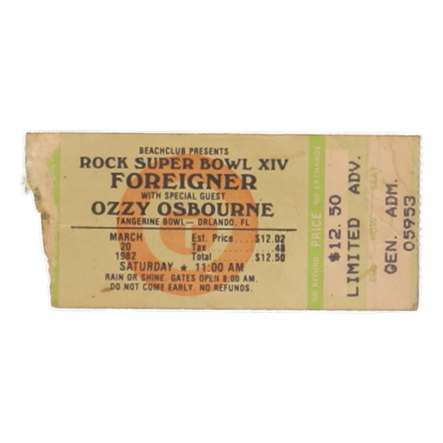 1982 Rock Superbowl XIV Concert Ticket at PristineAuction.com 1982 Rock Superbowl XIV Concert Ticket at PristineAuction.com