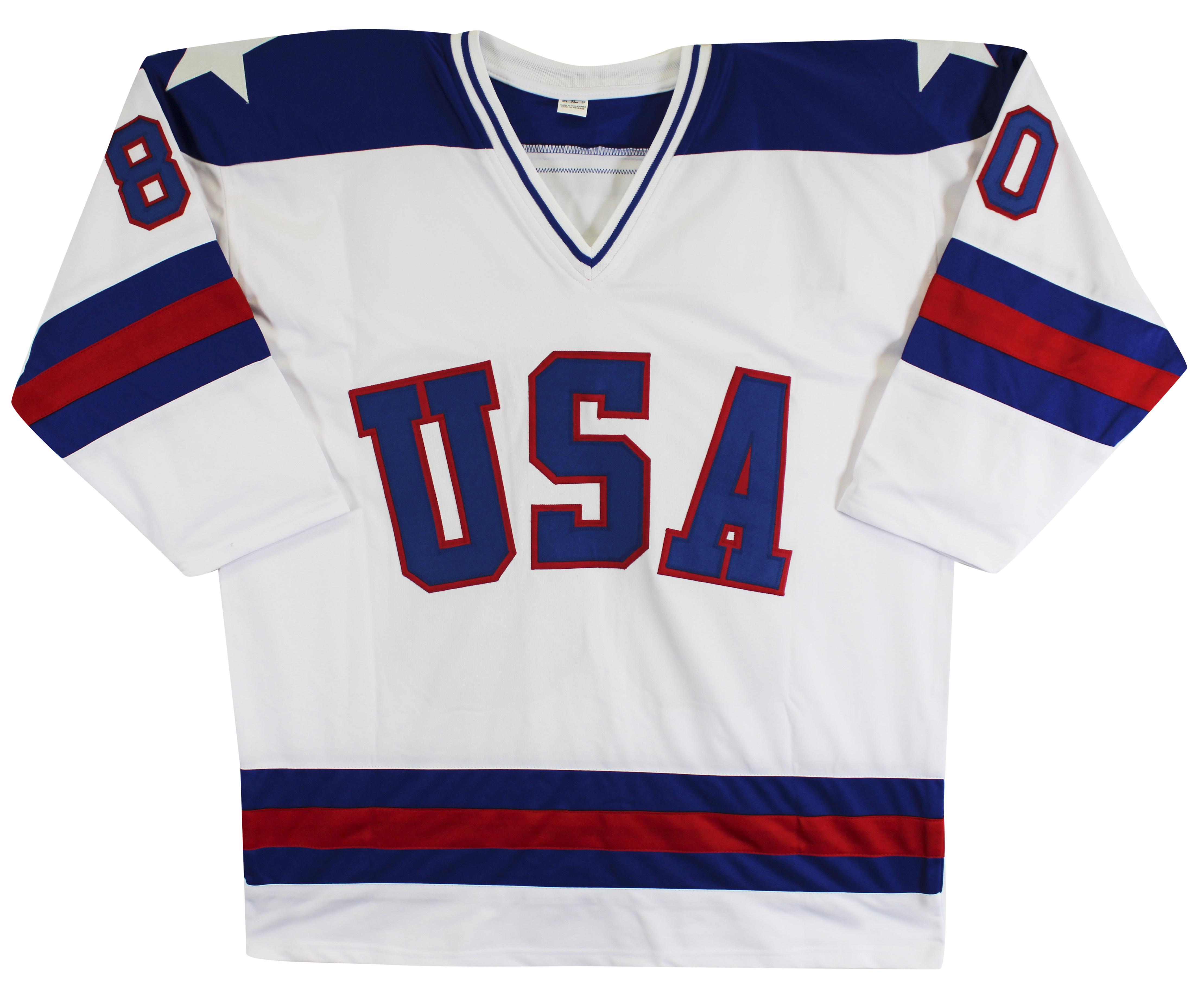 1980 Team USA "Miracle On Ice" Jersey Team-Signed by (15) With Neal Broten, Jack O'Callahan, Mike Eruzione, Buzz Schneider Inscribed "1980 Gold!" (Steiner) at PristineAuction.com 1980 Team USA "Miracle On Ice" Jersey Team-Signed by (15) With Neal Broten, Jack O'Callahan, Mike Eruzione, Buzz Schneider Inscribed "1980 Gold!" (Steiner) at PristineAuction.com