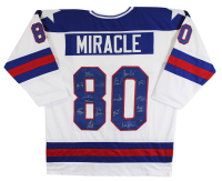 1980 Team USA "Miracle On Ice" Jersey Team-Signed by (15) With Neal Broten, Jack O'Callahan, Mike Eruzione, Buzz Schneider Inscribed "1980 Gold!" (Steiner) at PristineAuction.com