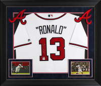 Ronald Acuna Jr. Signed Custom Framed Braves Majestic Authentic Jersey Display (JSA & Acuna Jr.) at PristineAuction.com
