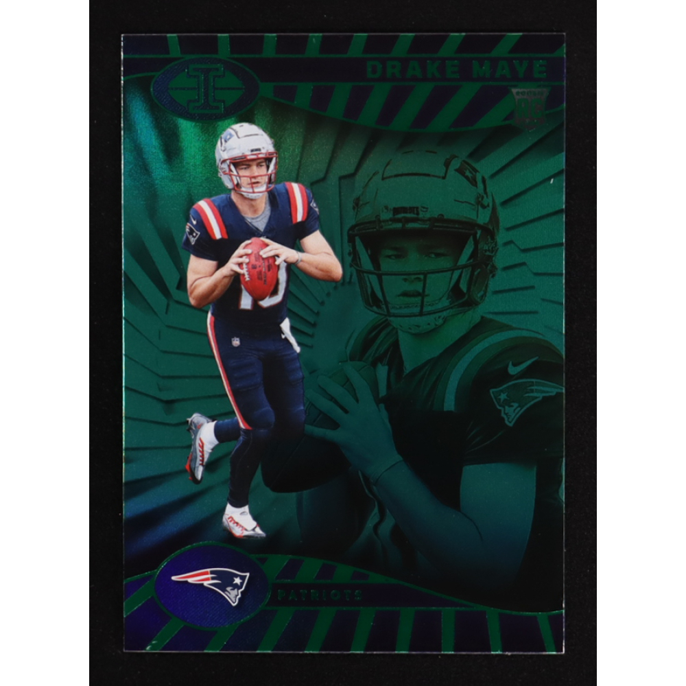 Drake Maye 2024 Panini Illusions Trophy Collection Emerald #59 RC at PristineAuction.com