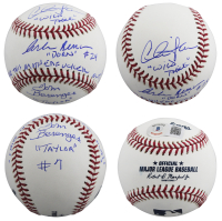 Charlie Sheen, Tom Berenger, & Corbin Bernsen Signed OML Baseball Inscribed "Dorn #24", "Taylor #7", "Wild Thing", & "Strike This M********** Out!" (Beckett) at PristineAuction.com