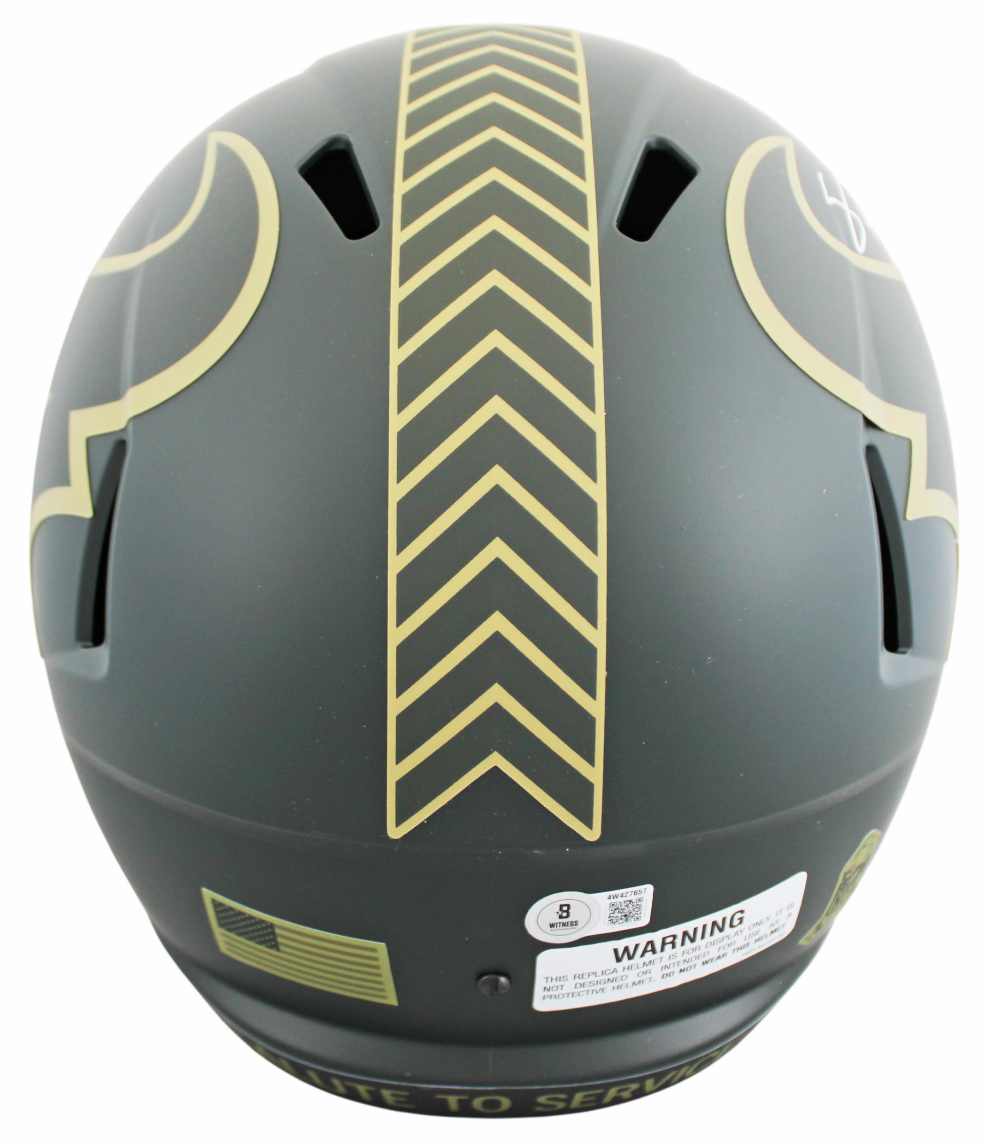Azeez Al-Shaair Signed Texans Full-Size Salute To Service Alternate Speed Helmet (Beckett) at PristineAuction.com Azeez Al-Shaair Signed Texans Full-Size Salute To Service Alternate Speed Helmet (Beckett) at PristineAuction.com