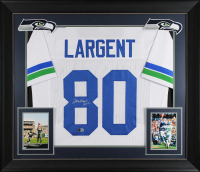 Steve Largent Signed Custom Framed Jersey Display Inscribed "HOF 95" (Beckett) at PristineAuction.com