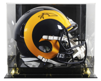 Aaron Donald Signed Rams Full-Size Throwback Alternate Speed Helmet with Display Case (Beckett) at PristineAuction.com