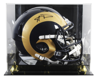 Aaron Donald Signed Rams Full-Size Throwback Alternate Speed Helmet with Display Case (Beckett) at PristineAuction.com