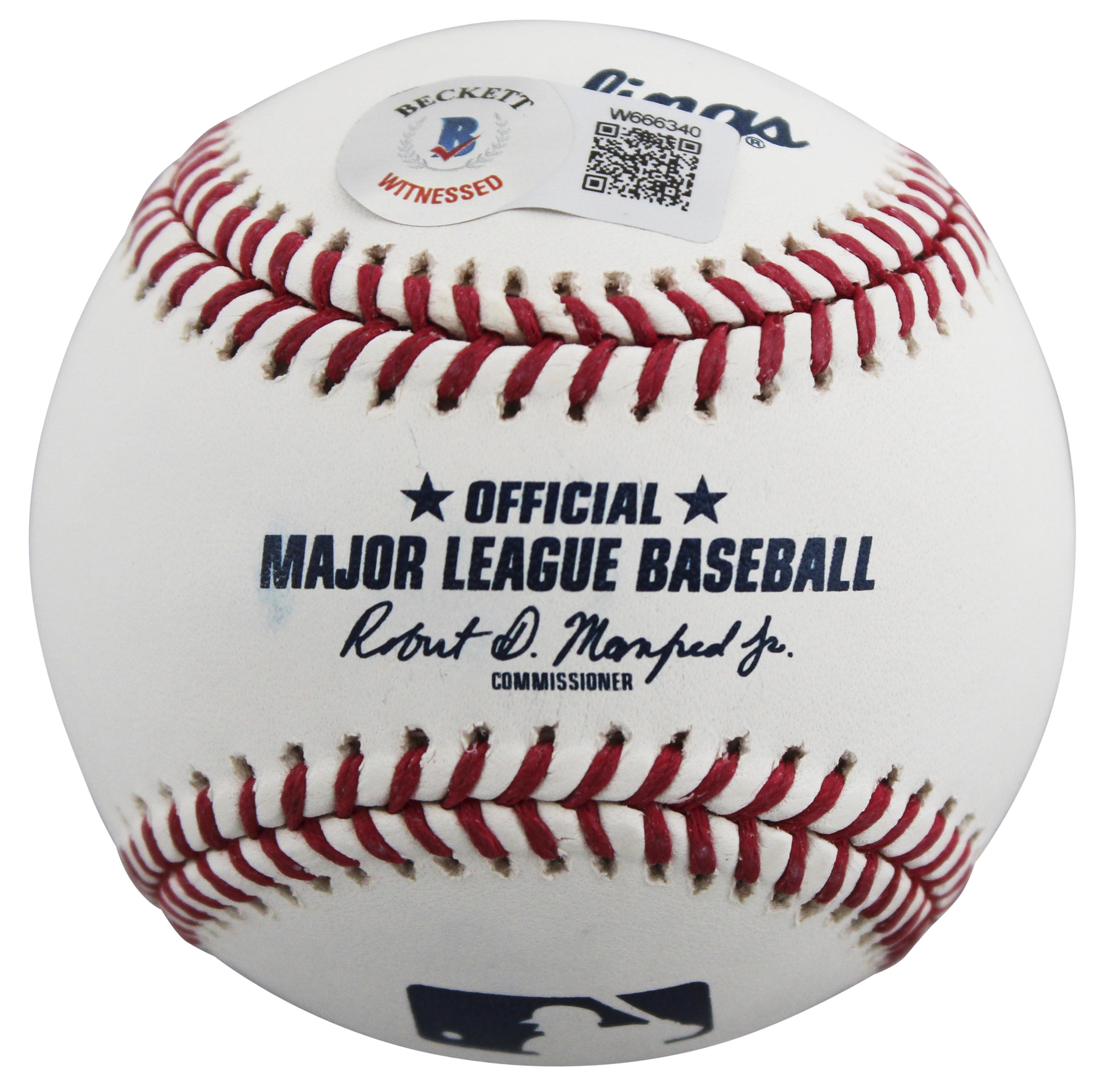 Charlie Sheen, Tom Berenger & Corbin Bernsen Signed "Major League" OML Baseball Inscribed "Wild Thing", "Taylor #7", "Dorn #24" & "Strike This M********** Out!" (Beckett) at PristineAuction.com Charlie Sheen, Tom Berenger & Corbin Bernsen Signed "Major League" OML Baseball Inscribed "Wild Thing", "Taylor #7", "Dorn #24" & "Strike This M********** Out!" (Beckett) at PristineAuction.com