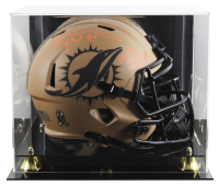 Ricky Williams Signed Dolphins Full-Size Salute To Service Alternate Speed Helmet Inscribed "Smoke Weed Everyday!" With Display Case (JSA) at PristineAuction.com