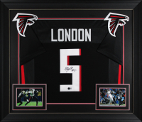 Drake London Signed Custom Framed Jersey Display (Beckett) at PristineAuction.com