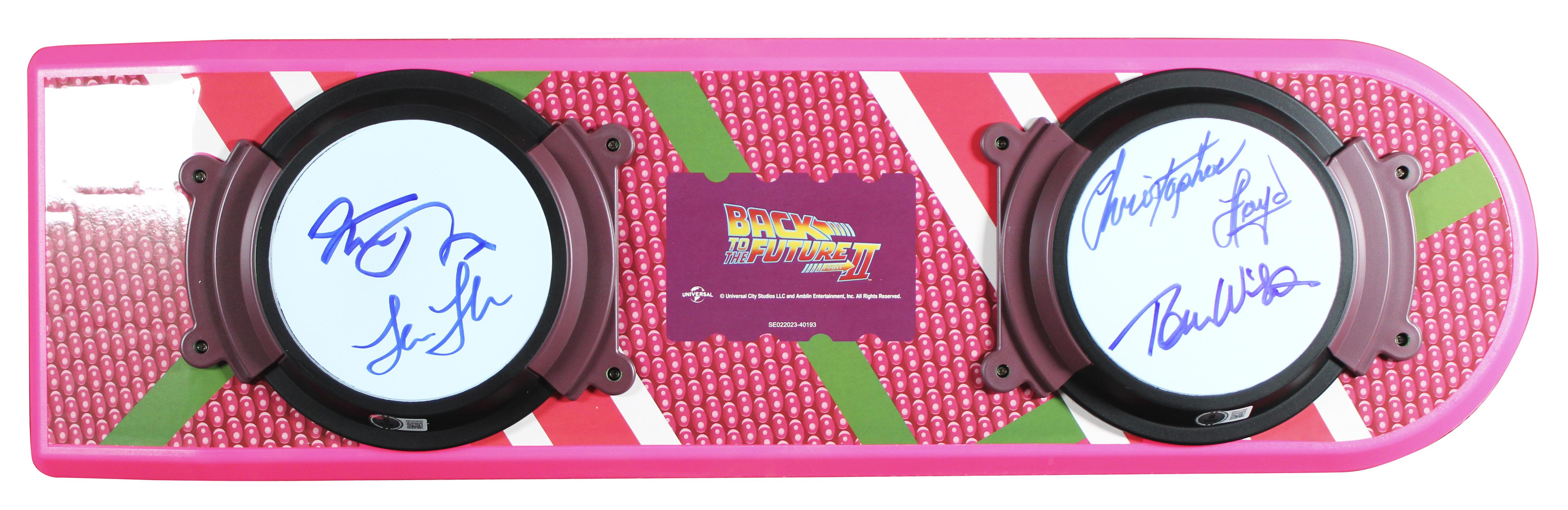 Michael J. Fox, Christopher Lloyd, Lea Thompson, & Tom Wilson Signed "Back To The Future Part II" Full-Size Hoverboard (Beckett) at PristineAuction.com Michael J. Fox, Christopher Lloyd, Lea Thompson, & Tom Wilson Signed "Back To The Future Part II" Full-Size Hoverboard (Beckett) at PristineAuction.com