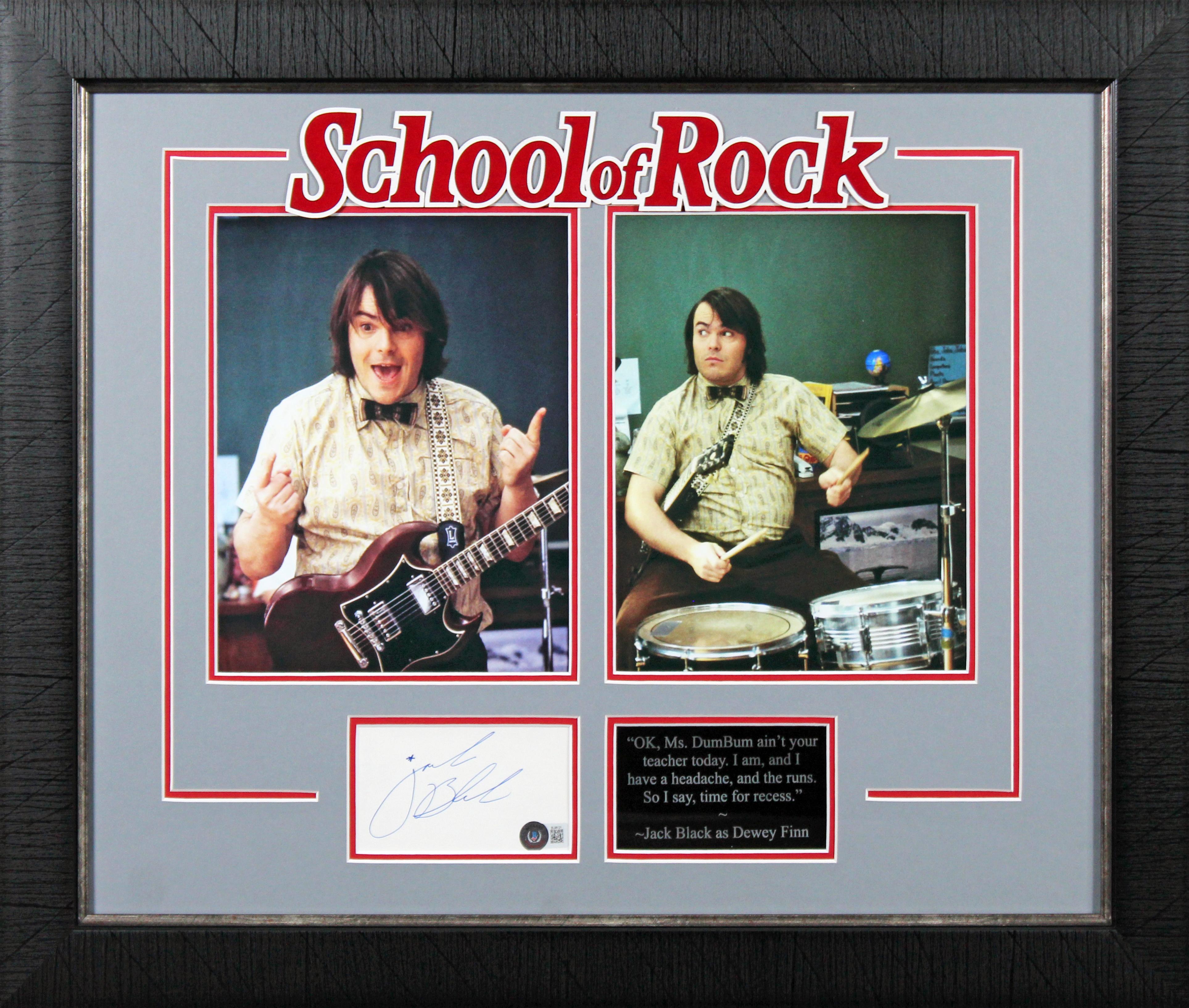 Jack Black Signed "School of Rock" Custom Framed Index Card Display (Beckett) at PristineAuction.com Jack Black Signed "School of Rock" Custom Framed Index Card Display (Beckett) at PristineAuction.com