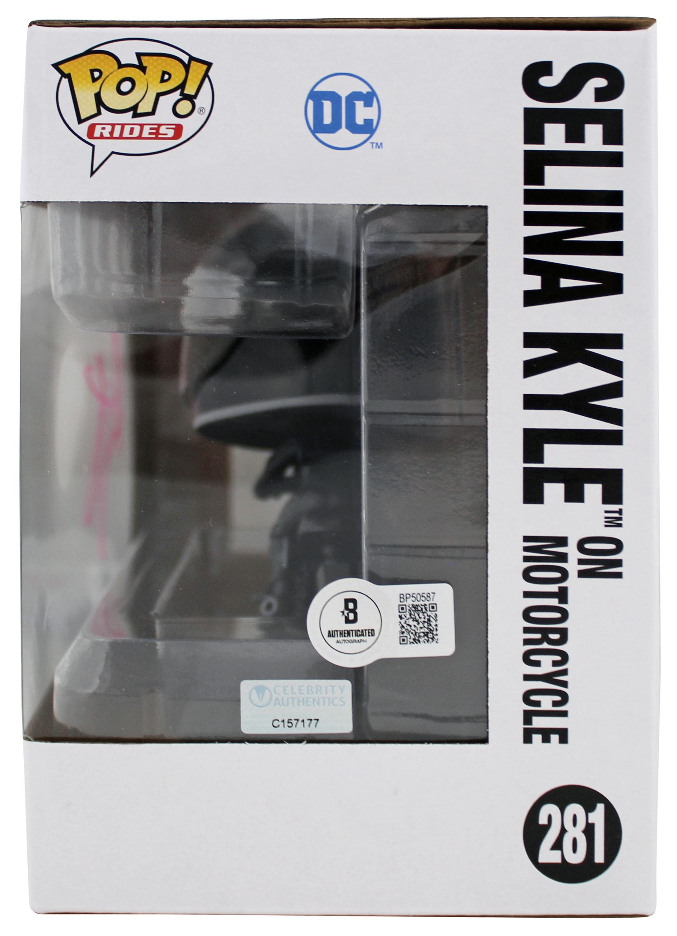 Zoe Kravitz Signed "The Batman" #281 Selina Kyle On Motorcycle Funko Pop! Vinyl Figure (Beckett) at PristineAuction.com Zoe Kravitz Signed "The Batman" #281 Selina Kyle On Motorcycle Funko Pop! Vinyl Figure (Beckett) at PristineAuction.com