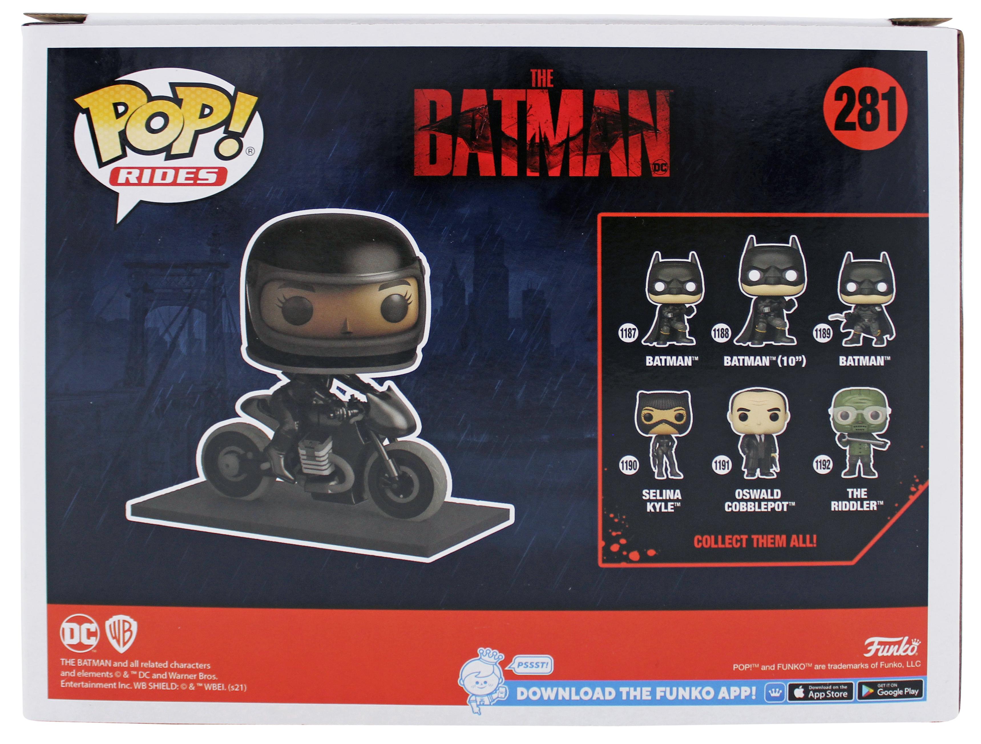 Zoe Kravitz Signed "The Batman" #281 Selina Kyle On Motorcycle Funko Pop! Vinyl Figure (Beckett) at PristineAuction.com Zoe Kravitz Signed "The Batman" #281 Selina Kyle On Motorcycle Funko Pop! Vinyl Figure (Beckett) at PristineAuction.com