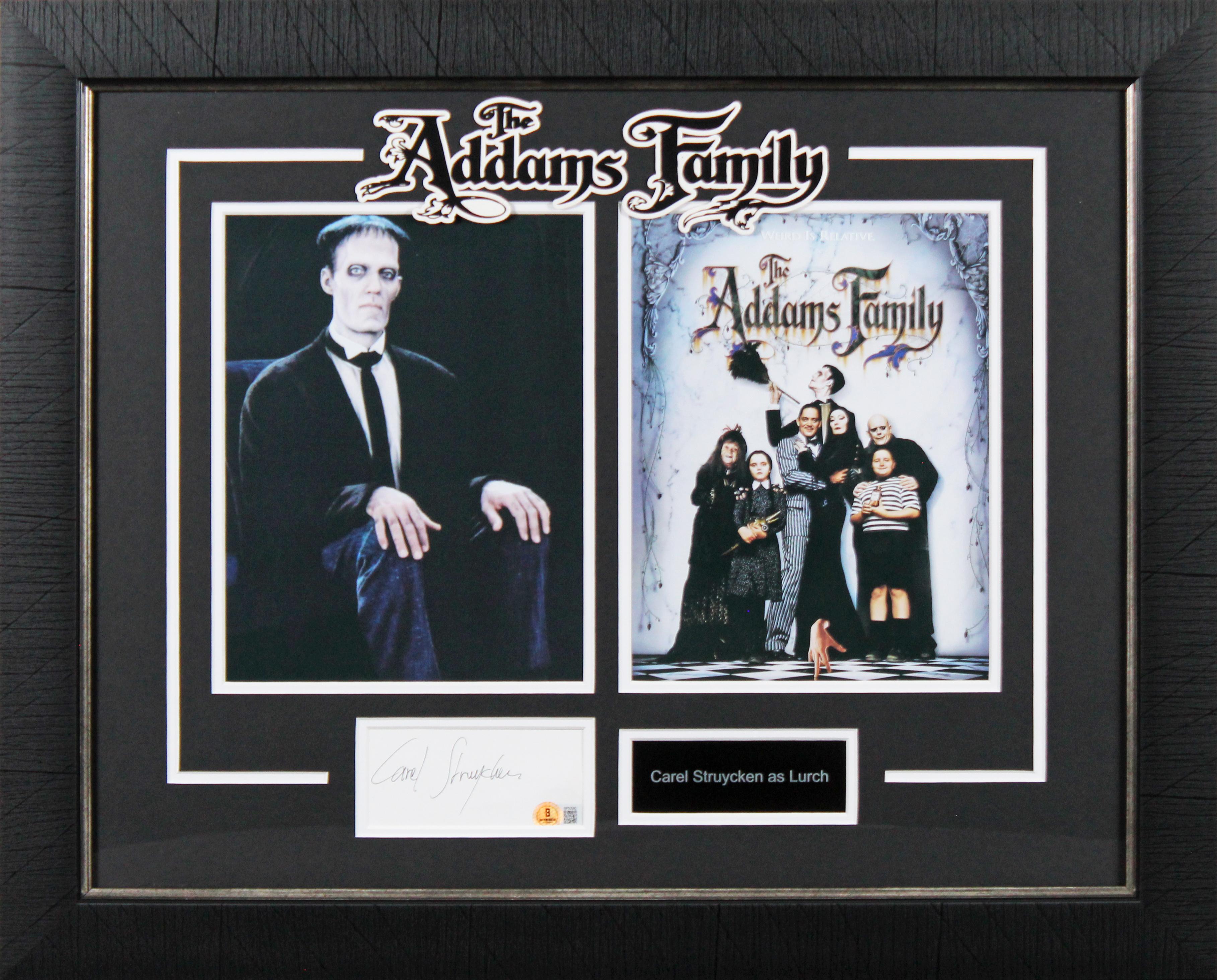 Carel Struycken Signed "The Addams Family" Custom Framed Index Card Display (Beckett) at PristineAuction.com Carel Struycken Signed "The Addams Family" Custom Framed Index Card Display (Beckett) at PristineAuction.com