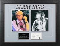 Larry King Signed Custom Framed Index Card Display (Beckett) at PristineAuction.com