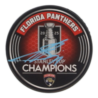 Sergei Bobrovsky Signed Panthers 2025 Stanley Cup Champions Logo Hockey Puck (JSA) at PristineAuction.com