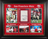 Joe Montana, Bill Walsh, & Dwight Clark Signed Custom Framed Encapsulation Display With Hand-Drawn Sketch (Beckett) at PristineAuction.com