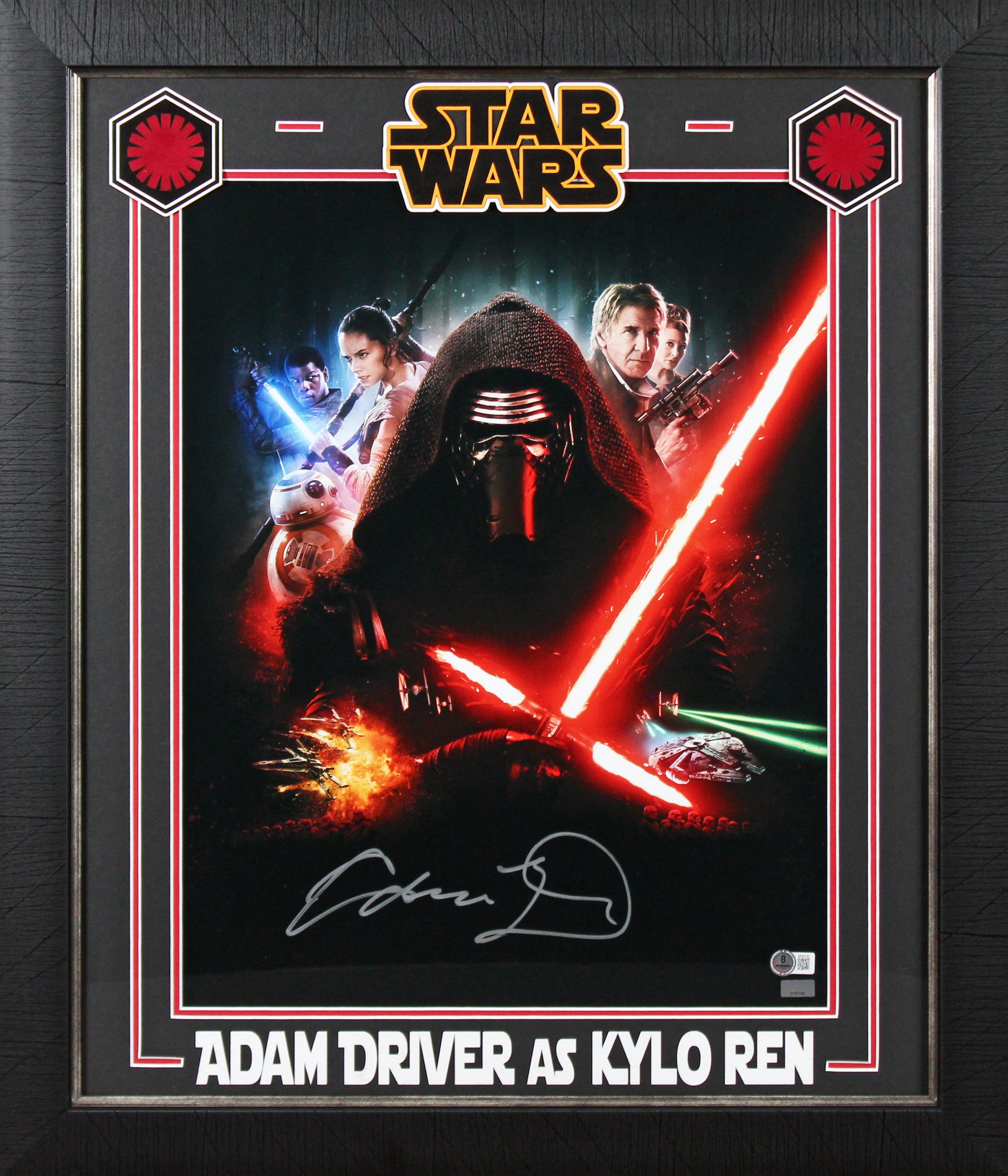 Adam Driver Signed "Star Wars: The Force Awakens" Custom Framed Photo (Beckett) at PristineAuction.com Adam Driver Signed "Star Wars: The Force Awakens" Custom Framed Photo (Beckett) at PristineAuction.com