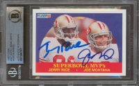 Joe Montana & Jerry Rice Signed 1990 Fleer SB MVPs #397 (BGS) at PristineAuction.com