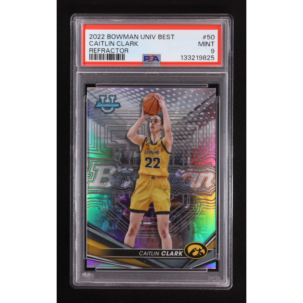 Caitlin Clark 2022-23 Bowman's Best University Refractors (PSA 9) at PristineAuction.com