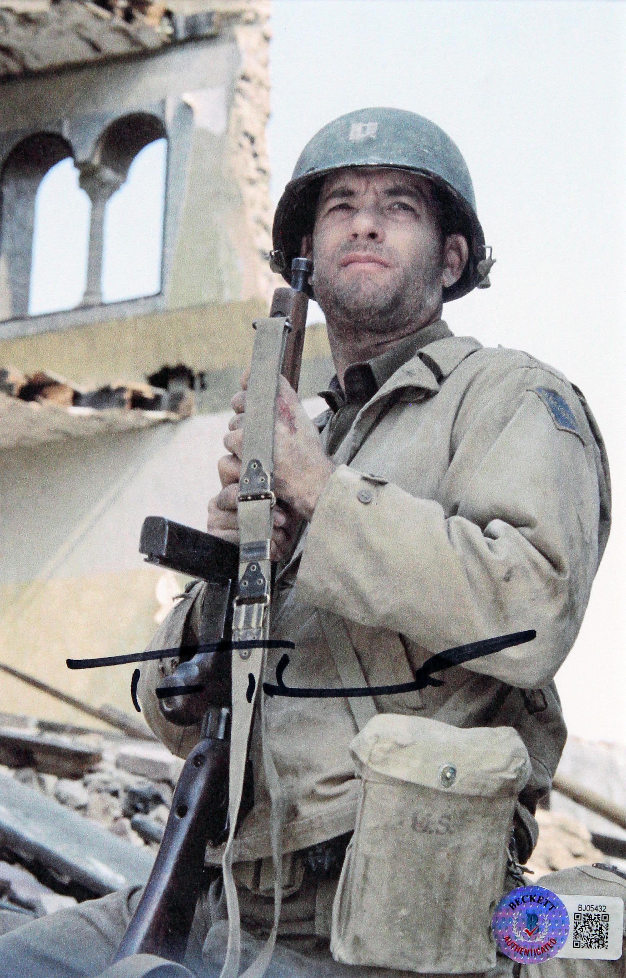 Tom Hanks Signed "Saving Private Ryan" Custom Framed Photo Display (Beckett) at PristineAuction.com Tom Hanks Signed "Saving Private Ryan" Custom Framed Photo Display (Beckett) at PristineAuction.com