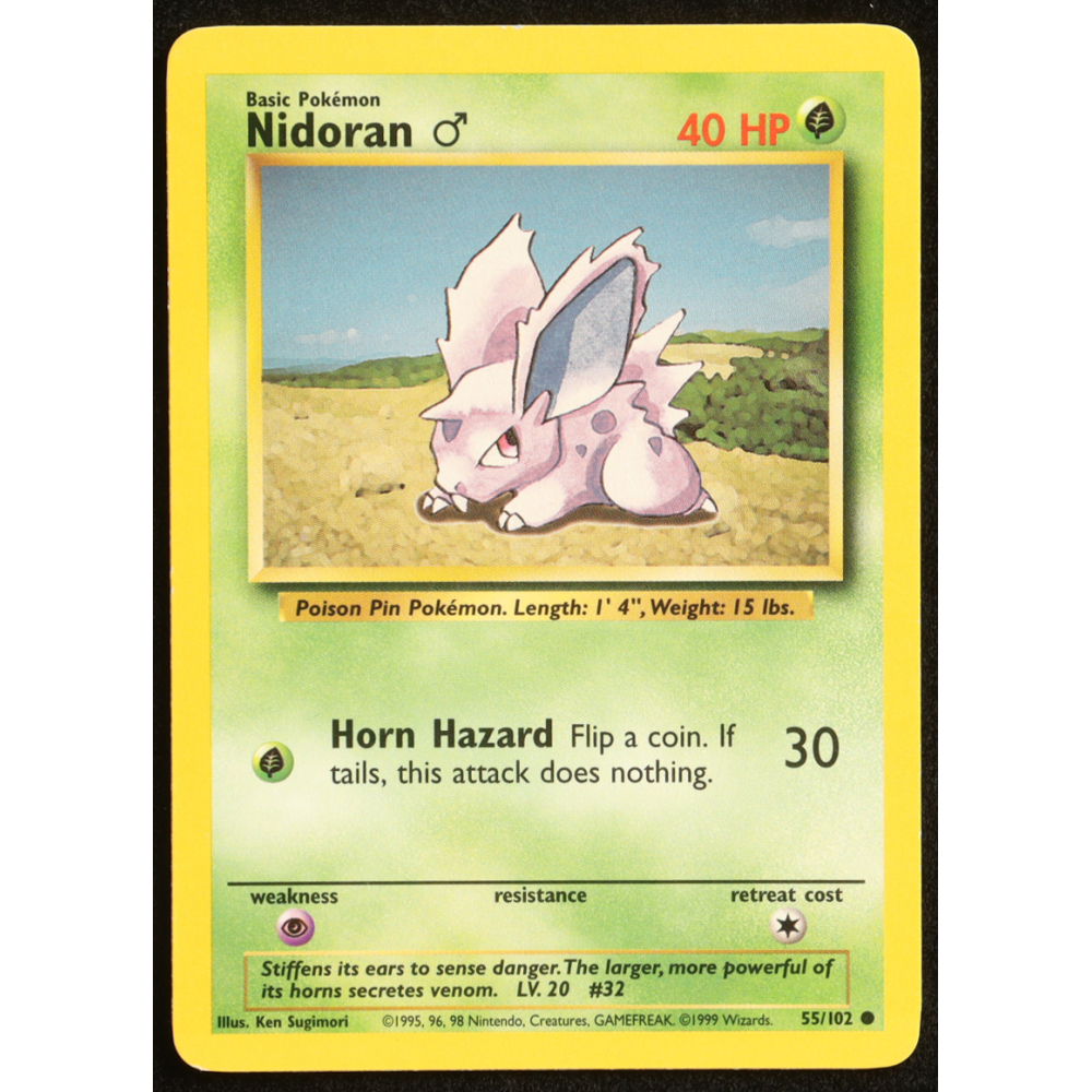 Nidoran 1999 Pokemon Base Unlimited #55 at PristineAuction.com