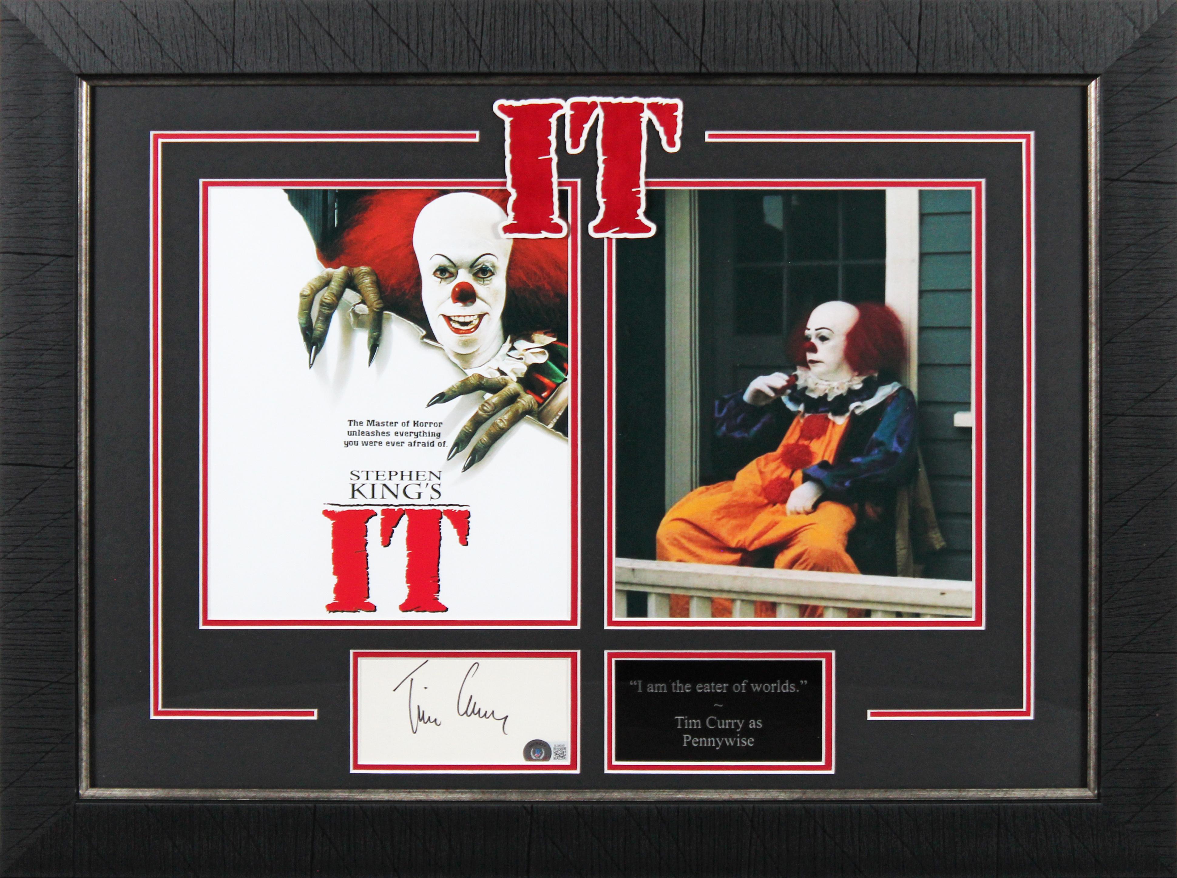 Tim Curry Signed "IT" Custom Framed Index Card Display (Beckett) at PristineAuction.com Tim Curry Signed "IT" Custom Framed Index Card Display (Beckett) at PristineAuction.com
