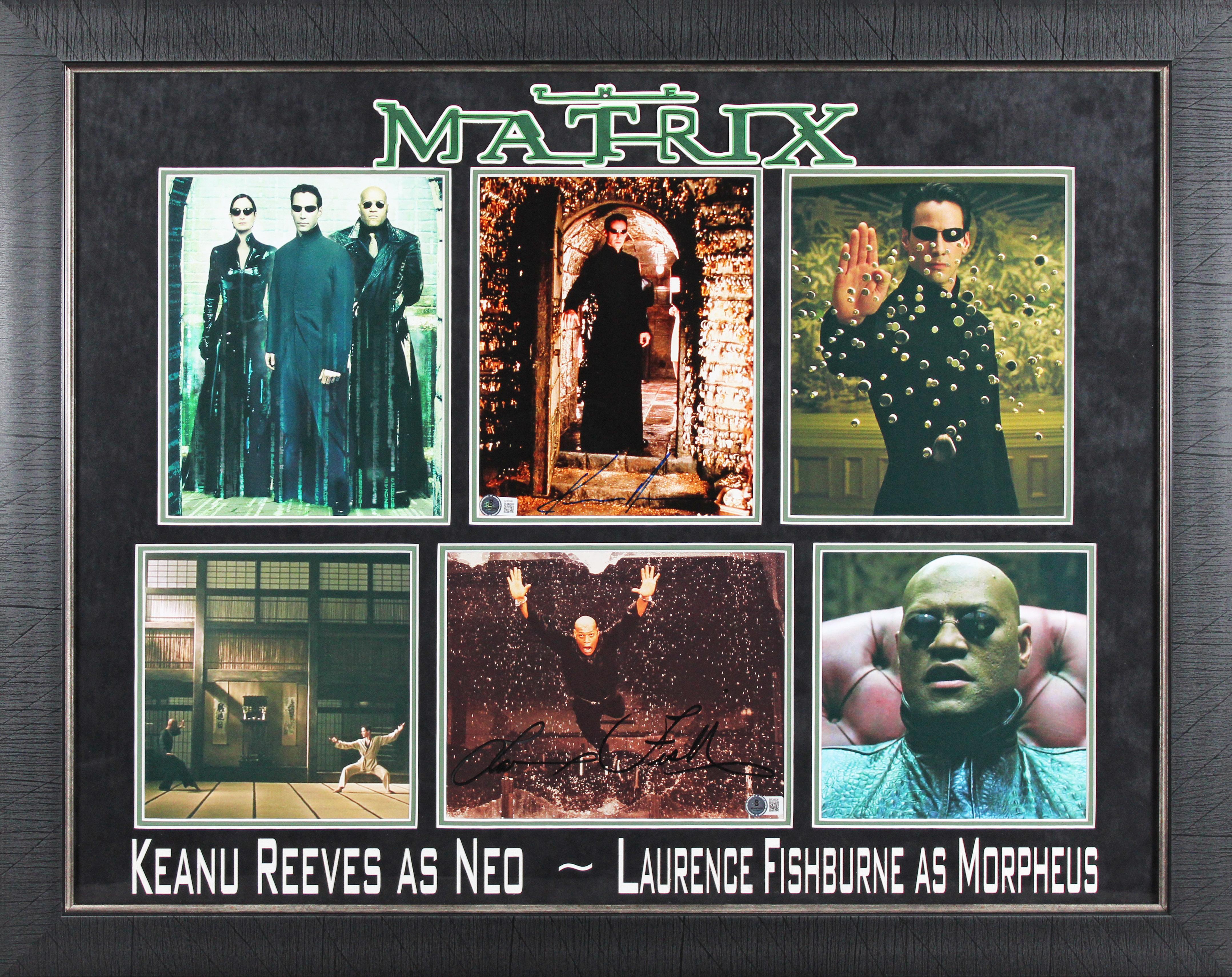 Keanu Reeves & Laurence Fishburne Signed "The Matrix" Custom Framed Photo Display (Beckett) at PristineAuction.com Keanu Reeves & Laurence Fishburne Signed "The Matrix" Custom Framed Photo Display (Beckett) at PristineAuction.com