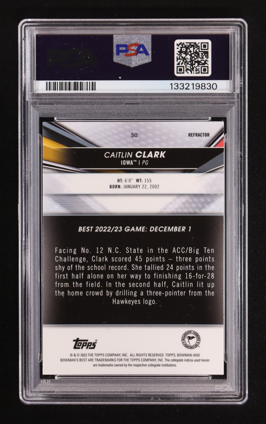 Caitlin Clark 2022-23 Bowman's Best University Refractors (PSA 10) at PristineAuction.com Caitlin Clark 2022-23 Bowman's Best University Refractors (PSA 10) at PristineAuction.com