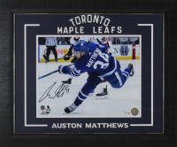 Auston Matthews Signed Maple Leafs Custom Framed Photo (Fanatics) at PristineAuction.com