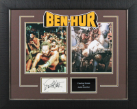 Charlton Heston Signed "Ben-Hur" Custom Framed Index Card Display (JSA) at PristineAuction.com