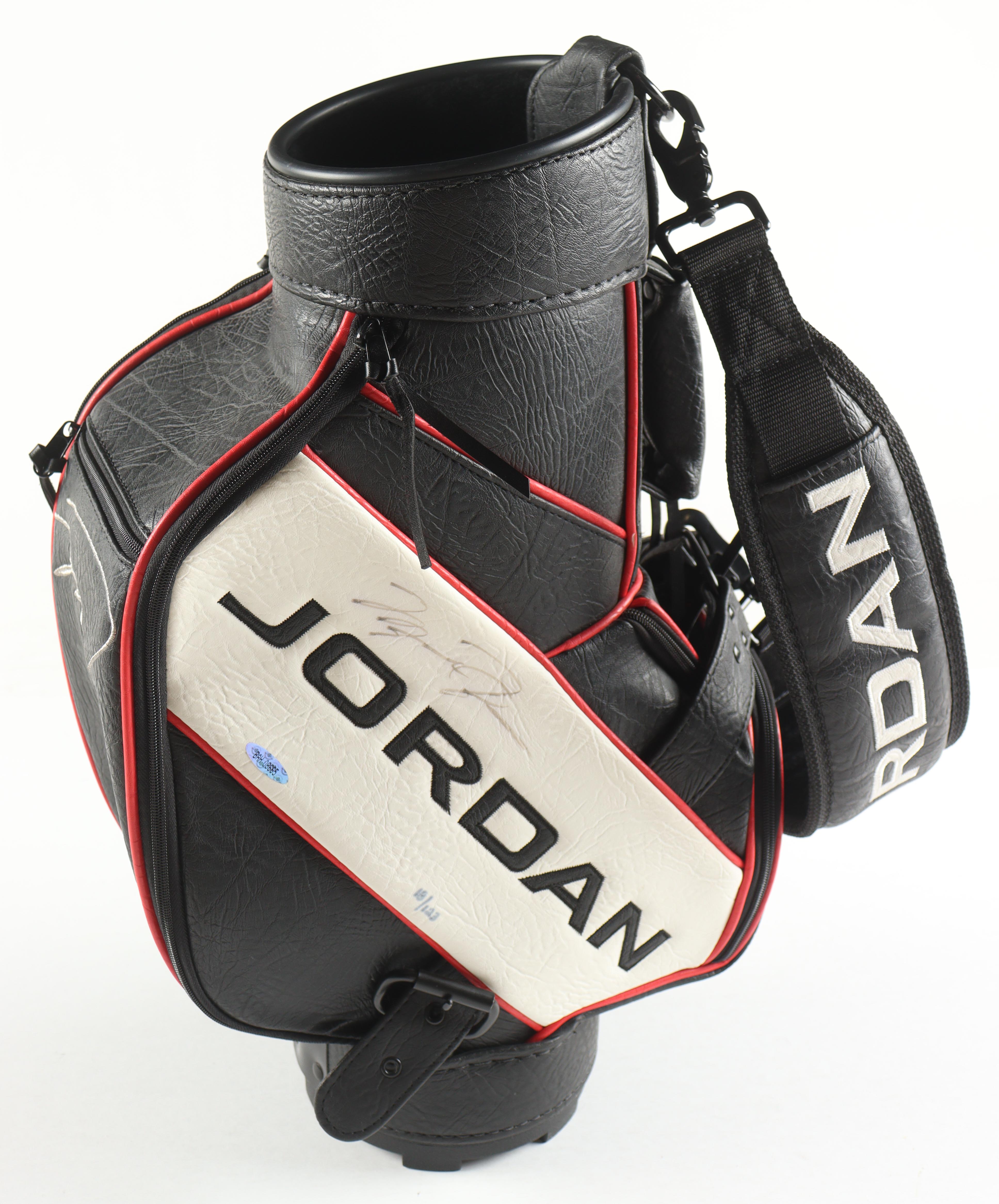 Michael Jordan Signed LE "Jordan" Logo Mini Golf Bag #18/123 (UDA & GOAT) at PristineAuction.com Michael Jordan Signed LE "Jordan" Logo Mini Golf Bag #18/123 (UDA & GOAT) at PristineAuction.com