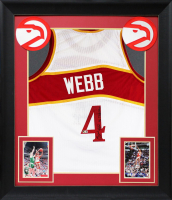 Spud Webb Signed Custom Framed Jersey Display Inscribed "86 Dunk Champ" (Beckett) at PristineAuction.com